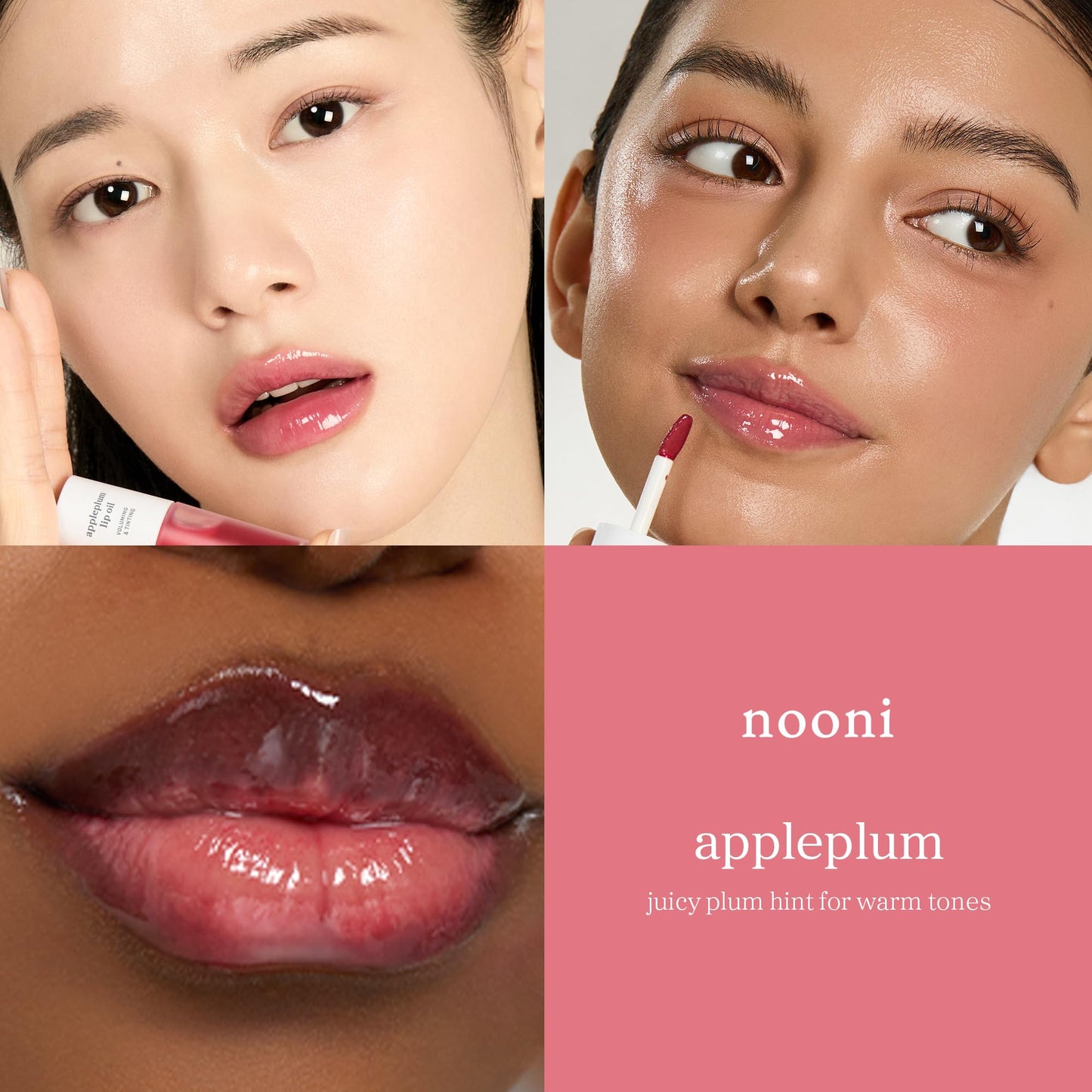 NOONI Korean Lip Oil - Applepeony - pH Color-Changing Plumping Lip Gloss
