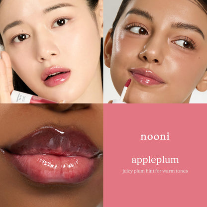 NOONI Korean Lip Oil - Applepeony - pH Color-Changing Plumping Lip Gloss