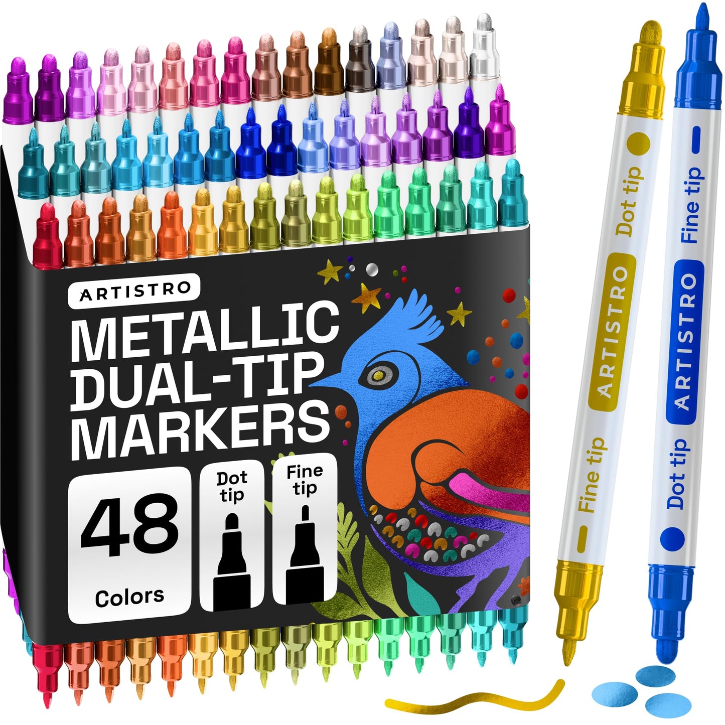 ARTISTRO Dual-Tip Acrylic Paint Marker Pens - Set of 36