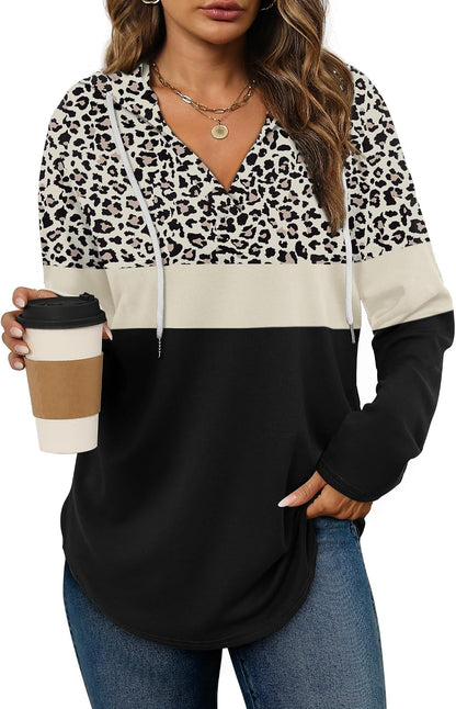 Bofell Womens Fashion Tops Hoodies for Women Pullover Oversized Sweatshirts Long SLeeve Shirts Loose Fit