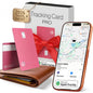 SPOTMINDERS Apple MFi Certified Wallet Tracking Card Black 4-Pack Travel Gifts for Him Works with Apple Find My Rechargeable Tracker IP68 Waterproof 0.07" Slim iPhone Item Finder for Luggage Passport
