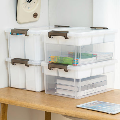 Citylife 6Qt 4Packs Clear Craft Organizers and Storage BOX, Sensory Bins