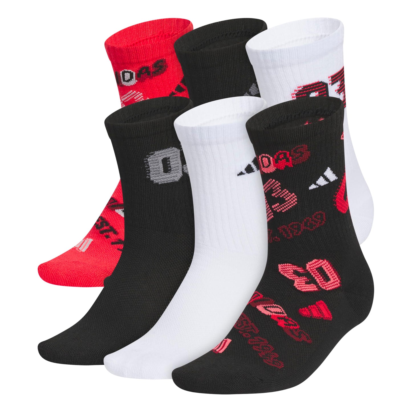 adidas Kids Athletic Cushioned 6-Pack Crew (Little Kid/Big Kid/Adult)