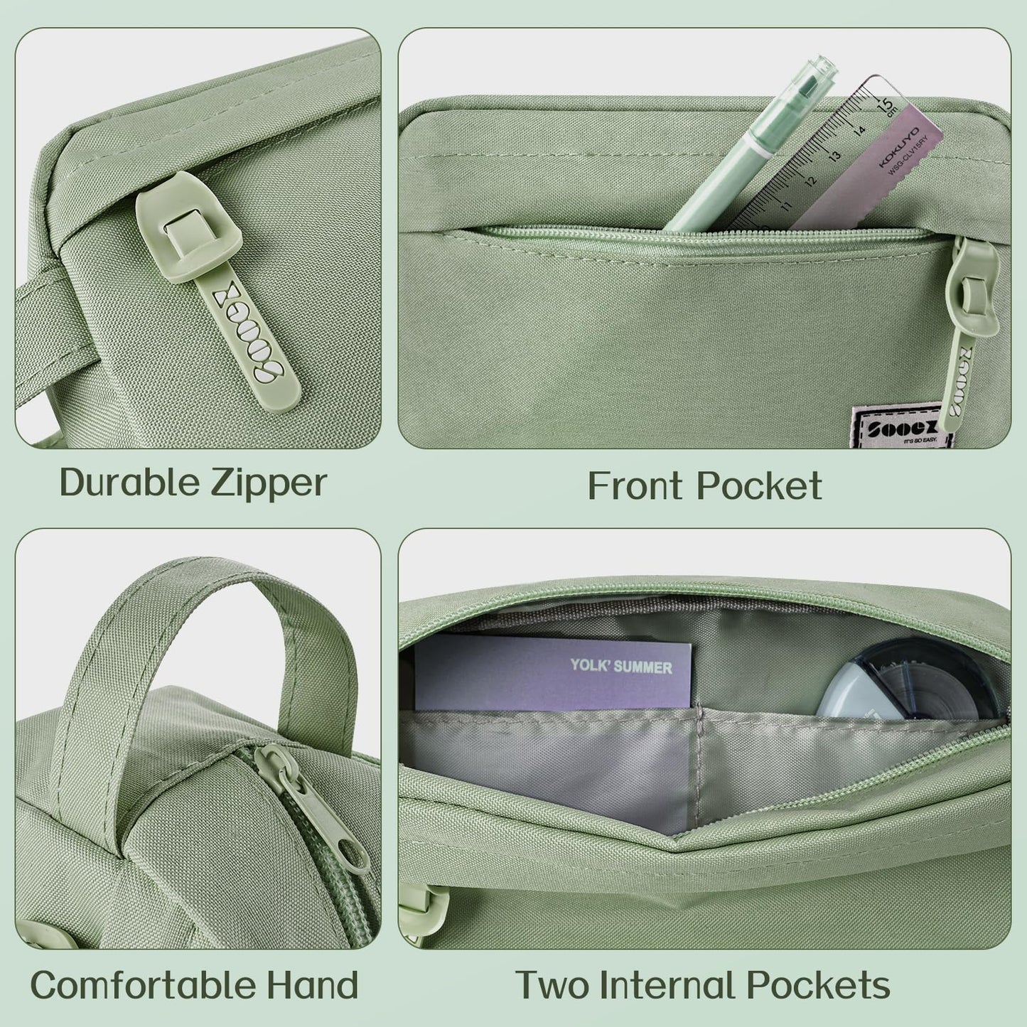 Sooez Original High Capacity Pencil Case, Big Pencil Bag Pouch Organizer