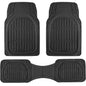Motor Trend -2 Piece Front Car Floor Mats- Black FlexTough Contour Liners-Deep Dish Heavy Duty Rubber Floor Mats for Car SUV Truck & Van-All Weather Protection, Universal Trim to Fit