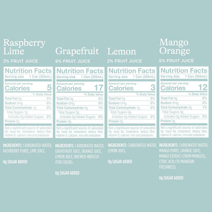 Spindrift Sparkling Water, 4 Flavor Variety Pack, Made with Real Squeezed Fruit, 12 Fl Oz (Pack of 20)