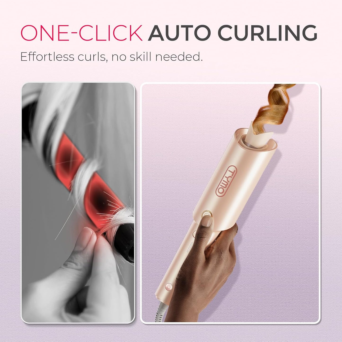 TYMO Automatic Rotating Curling Iron, TYMO CURLPRO Beach Waves Hair Curler