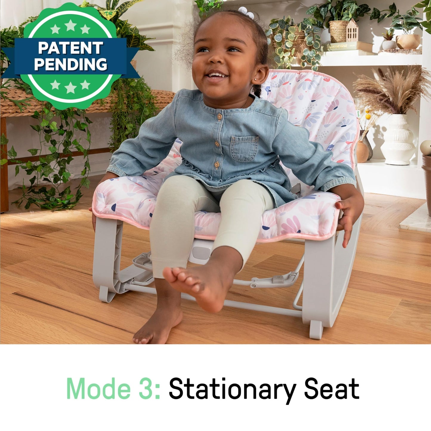 Ingenuity Keep Cozy 3-in-1 Grow with Me Vibrating Baby Bouncer, Seat & Infant to Toddler Rocker, Vibrations & -Toy Bar, 0-30 Months Up to 40 lbs (Weaver)
