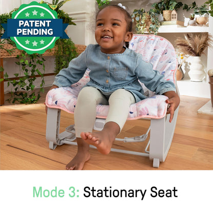 Ingenuity Keep Cozy 3-in-1 Grow with Me Vibrating Baby Bouncer, Seat & Infant to Toddler Rocker, Vibrations & -Toy Bar, 0-30 Months Up to 40 lbs (Weaver)