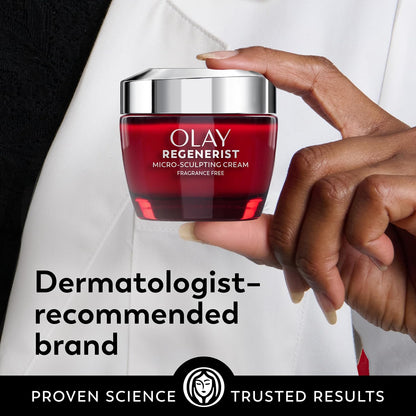 Olay Face Moisturizer, Regenerist Micro-Sculpting Facial Cream for Women - Anti-Aging, Anti-Wrinkle, Firming Skin Care - Triple Collagen Cream, Peptide Moisturizer, Hyaluronic Acid, Niacinamide, 1.7oz