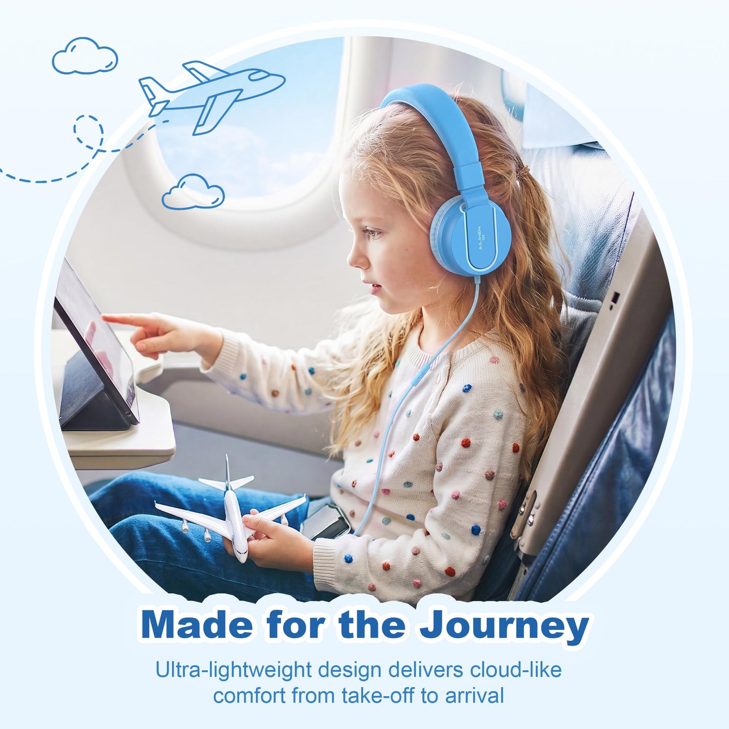 AILIHEN I35 Kids Headphones for School with Mic, 93dB Safe Volume, Orange