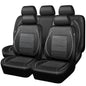 CAR PASS Universal FIT Piping Leather Car Seat Cover, for suvs,Van,Trucks,Airbag Compatible,Inside Zipper Design and Reserved Opening Holes (Full Set, Black and Red)