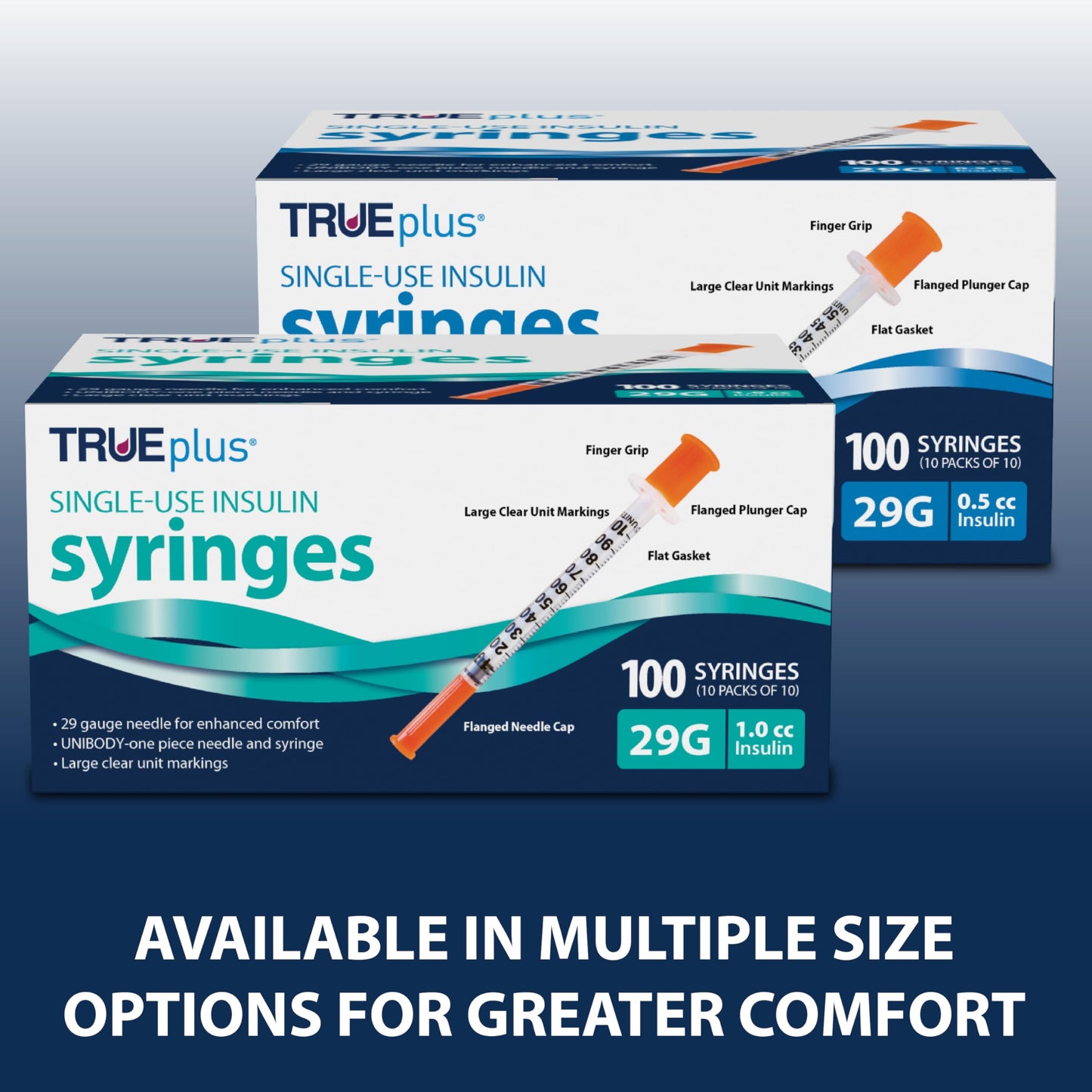TRUEplus Single-Use Insulin Syringes, 31G, 0.3cc, 5/16 Inch, 100 Count