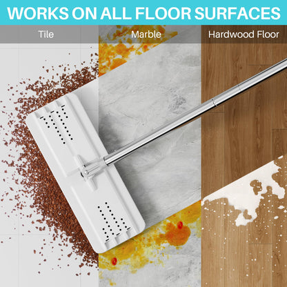 JOYMOOP Wall Mop and Bucket Set, Hands-Free Flat Floor Mop with 3 Washable Microfiber Pads, Wet and Dry Use, Ideal for Home and Commercial Floor Cleaning