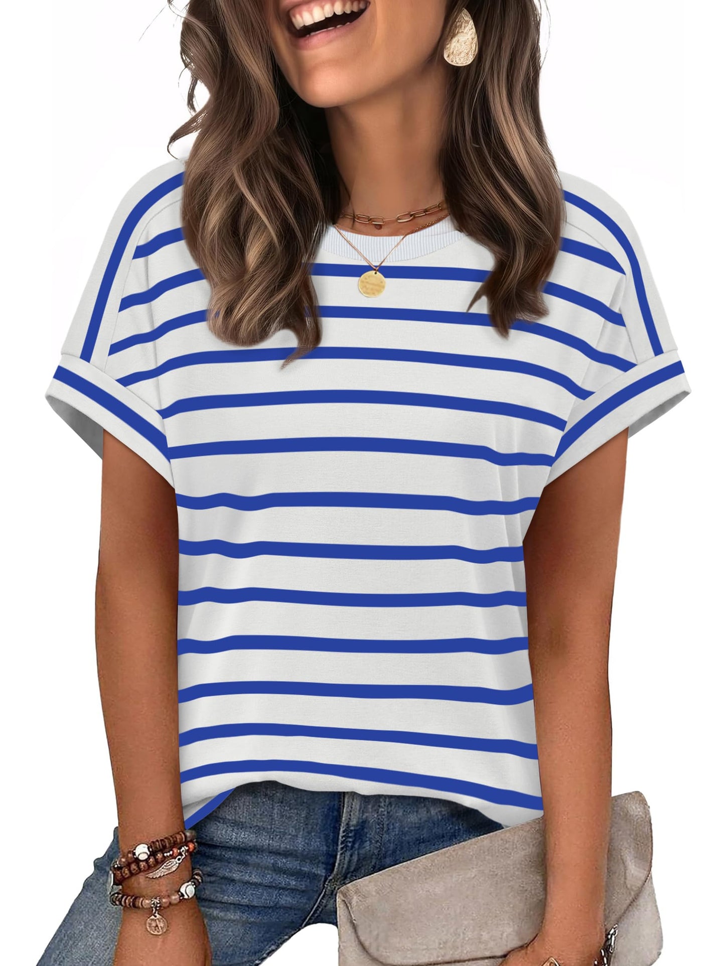 WIHOLL Womens Tops Short Sleeve Shirts Summer Outfits 2026 Spring Dressy Casual Clothes Clothing