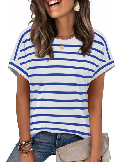 WIHOLL Womens Tops Short Sleeve Shirts Summer Outfits 2026 Spring Dressy Casual Clothes Clothing