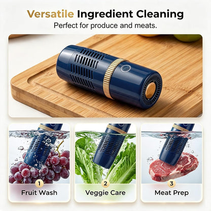 Vegetable Fruit Cleaner Machine, Portable Waterproof Purifier Device Blue