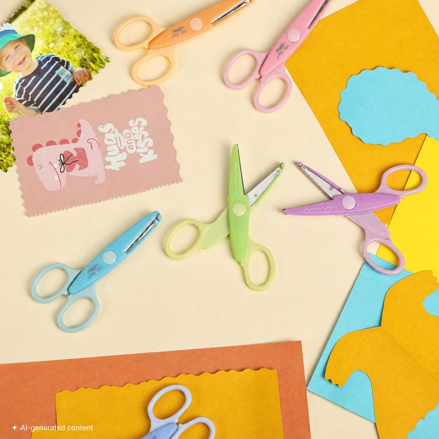 Mr. Pen- Craft Scissors Decorative Edge, 6 Pack, Bright Zig Zag Scissors