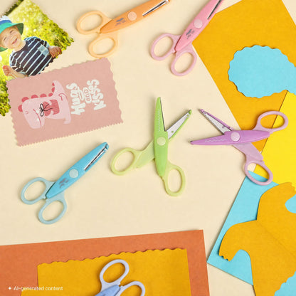 Mr. Pen- Craft Scissors Decorative Edge, 6 Pack, Bright Zig Zag Scissors