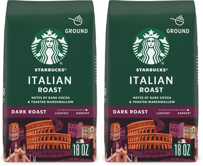 Starbucks Ground Coffee, Dark Roast Coffee, Italian Roast, 100% Arabica, 1 bag (18 oz)