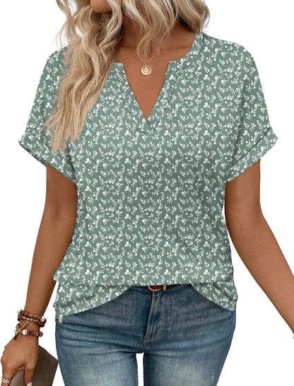 WIHOLL Womens Blouses Spring Tops Short Sleeve Shirts Dressy Casual Summer Vacation Fashion Clothing 2026
