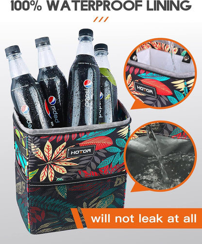 HOTOR Car Trash Can, Leakproof Car Organizer, 2-Gallon, Black