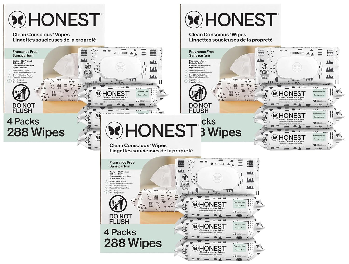 The Honest Company Multi-Use Baby Wipes, Pattern Play, 720 Count