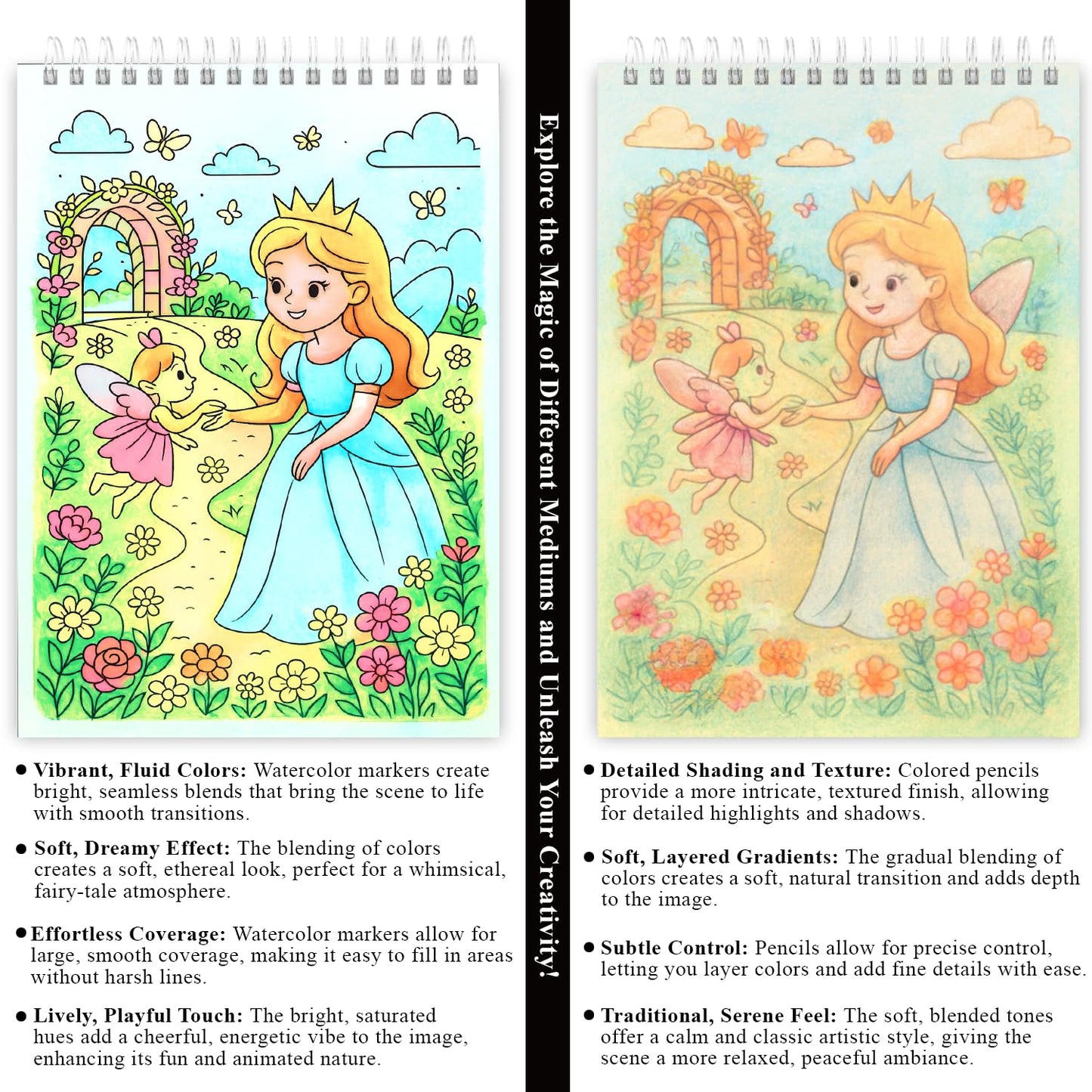 Fuxi 9" x 12" Sketch Book_Top Spiral Bound Sketchbook_100Sheets 68lb/100gsm