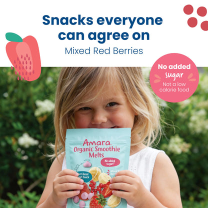 Amara Smoothie Melts - Mango Carrot - Organic Baby Snacks w/ Fruits & Veggies - Plant Based Yogurt Melts - Healthy Toddler Snack - Activity Book Included - Enjoy From 10+ Mos - 6 Resealable Bags