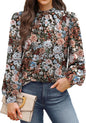 WIHOLL Long Sleeve Shirts for Women Mock Neck Tops Pleated Front Blouses Dressy Casual Spring Fall Clothes 2026 Fashion