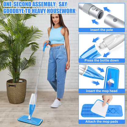 Microfiber Spray Mops for Floors Cleaning: Wet Dry Mop Hardwood Floor Mops