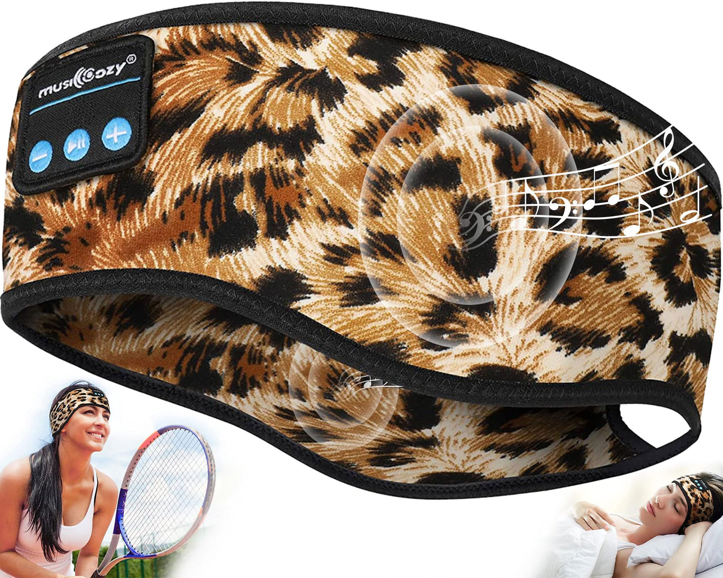 MUSICOZY Sleep Headphones Bluetooth Headband Headphones for Side Sleepers