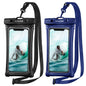 CACOE Floatable Waterproof Phone Pouch 2 Pack Up to 7.0",White+Blue