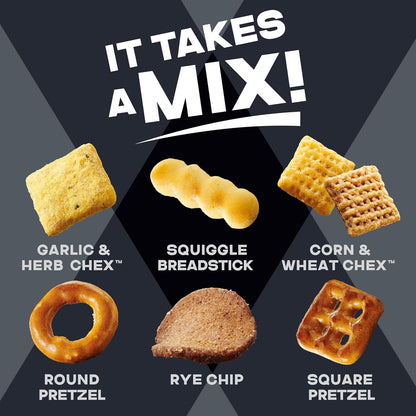 Chex Mix Bold Garlic & Herb Snack Mix, Resealable Tub, 20 oz