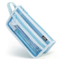 Four Candies Grid Mesh Pencil Case, Clear Double-layer with Handle (Purple)