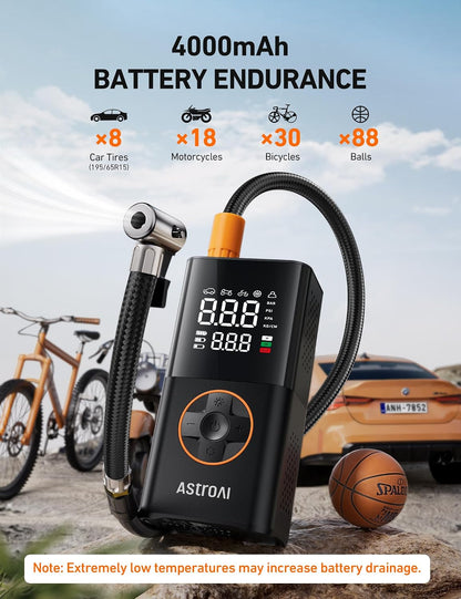 AstroAI L7 Tire Inflator Portable Air Compressor,150 PSI Cordless Bike Pump