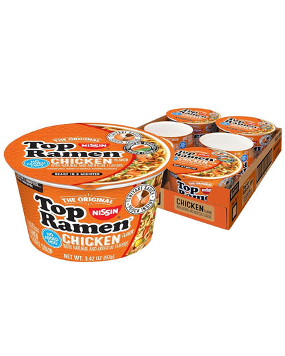 Nissin Top Ramen Noodle Soup, Chicken, 3 Ounce (Pack of 24)
