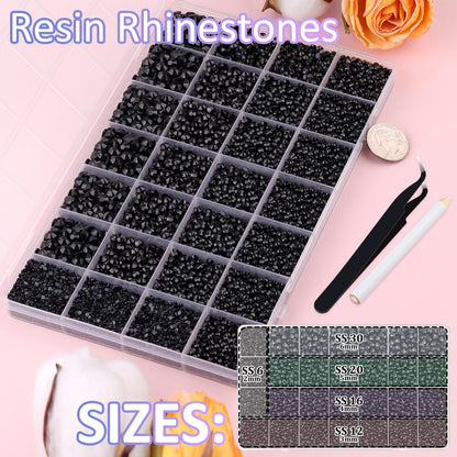 Rainbow Flatback Rhinestones for Crafting and 3PCS B7000 Glue (Set 1), 2 Boxes of 4500 PCS Resin Rhinestones Gems Charms for Bedazzling DIY Crafts Tumblers Shoes Fabric Clothing Nail Art