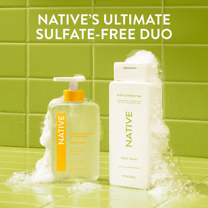 Native Clean Body Wash, Gentle & pH-balanced for Sensitive Skin, 24-Hr Freshness for Women & Men, Vegan & Cruelty-Free, Free of Sulfates, Parabens & Phthalates, Cashmere & Rain, 18 fl oz