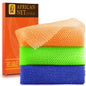 UJFQBH African Net Sponge Authenti, Exfoliating Body Scrubber for Back and Hard to Reach Areas, Gentle Daily Exfoliation for Deep Cleansing, Quick Drying Shower Essential, Aqua Grey 3 Pack