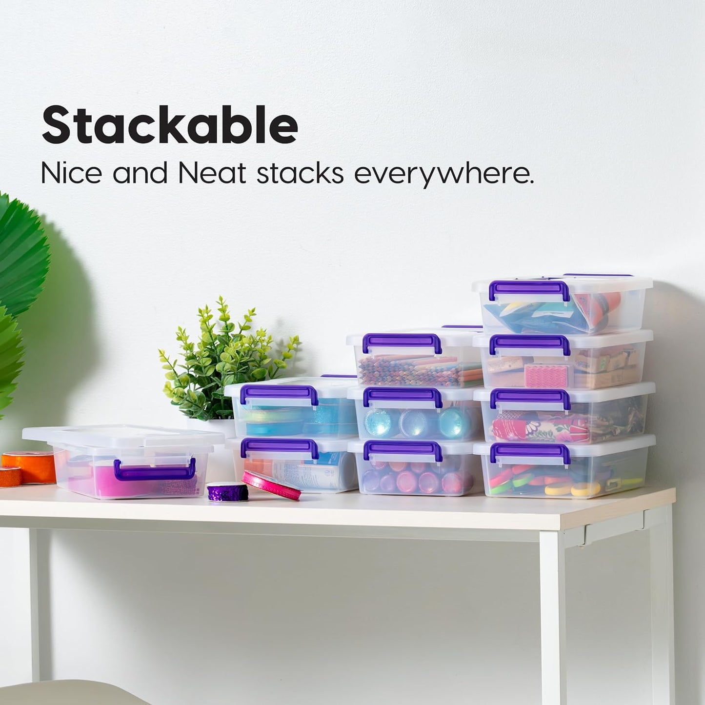 IRIS USA Storage Bins with Lids |Made in USA| 5 Qt - (6-Pack) - Clear