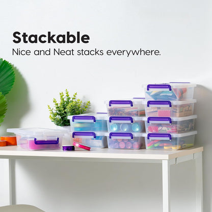 IRIS USA Storage Bins with Lids |Made in USA| 5 Qt - (6-Pack) - Clear