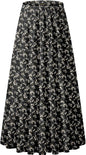 NASHALYLY Women's Chiffon Elastic High Waist Pleated A-Line Maxi Skirts