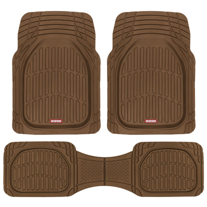 Motor Trend -2 Piece Front Car Floor Mats- Black FlexTough Contour Liners-Deep Dish Heavy Duty Rubber Floor Mats for Car SUV Truck & Van-All Weather Protection, Universal Trim to Fit