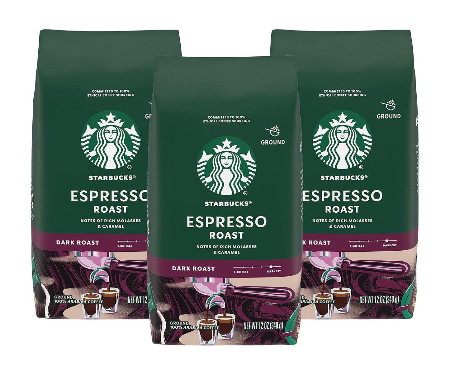Starbucks Ground Coffee, Dark Roast Coffee, Italian Roast, 100% Arabica, 1 bag (18 oz)