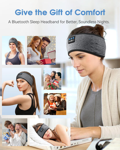 MUSICOZY Sleep Headphones Bluetooth Headband Headphones for Side Sleepers