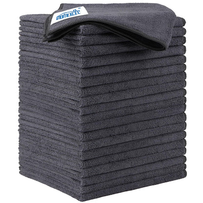 HOMEXCEL Microfiber Cleaning Cloth 12 Pack, 12.5 x 12.5 inch Microfiber Towels for Cars, Ultra Absorbent Washing Cloth, Lint Free Streak Free Cleaning Rags for Car, Kitchen, and Window (Grey)