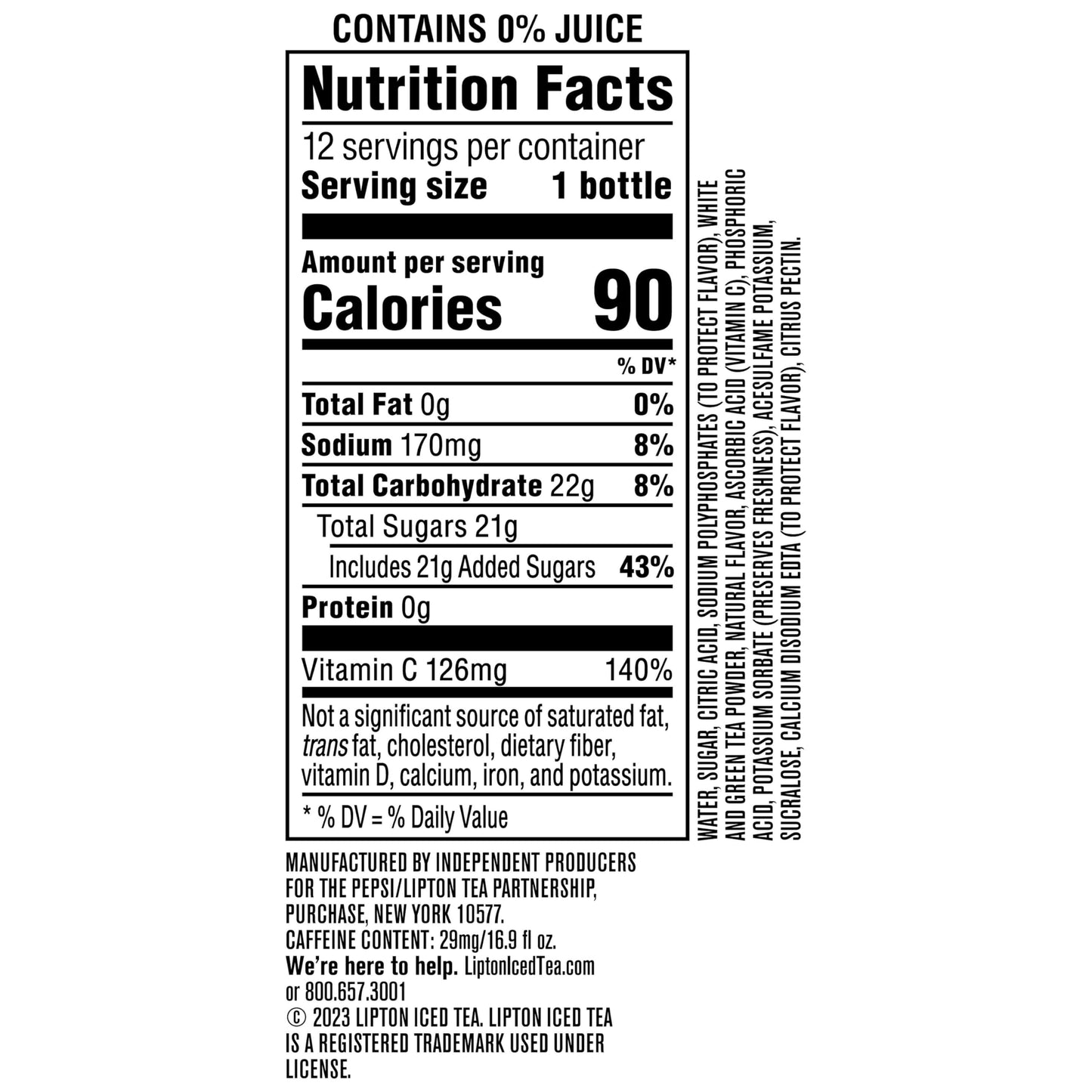 Lipton Iced Tea Lemon, 16.9 Fl Oz Bottles (Pack of 12)