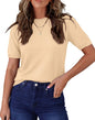 RUMIA Short Sleeve Sweater for Women Lightweight Business Casual Tops