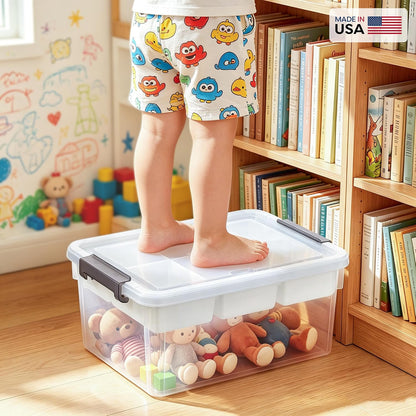 Citylife 6Qt 4Packs Clear Craft Organizers and Storage BOX, Sensory Bins